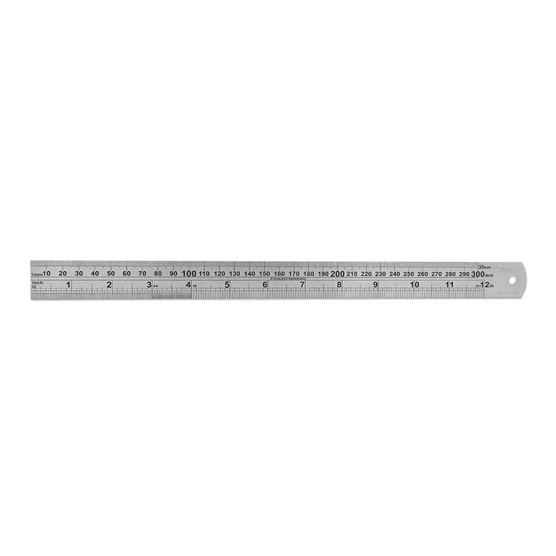 12" Steel Ruler with Conversion Table