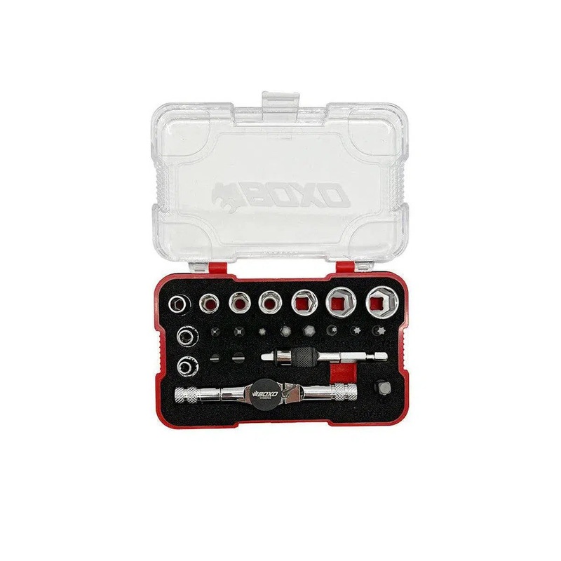 22-Piece Ratchet Bit Driver T-Handle, Socket And Bit Set