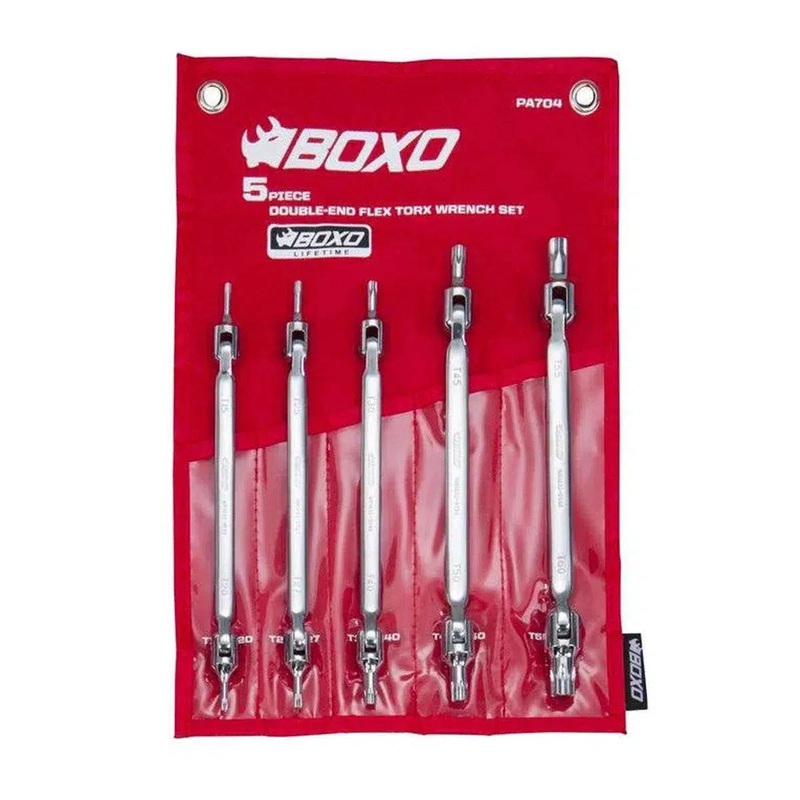 5-Piece Double Ended Flex Torx Wrench Set, Roll Up