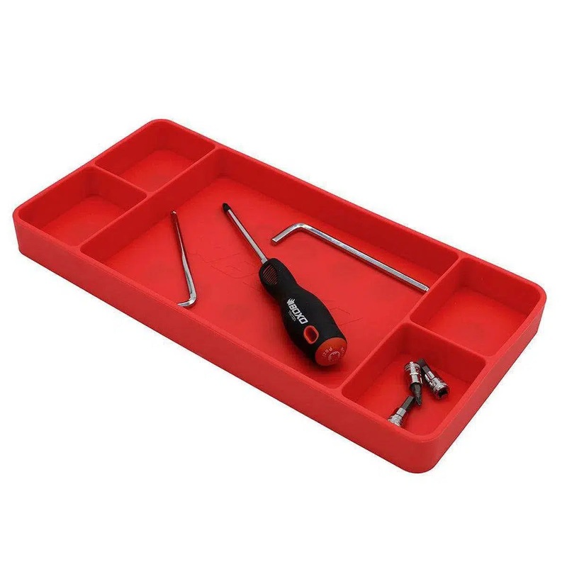 Red Magnetic Flexible Silicon Tool Tray