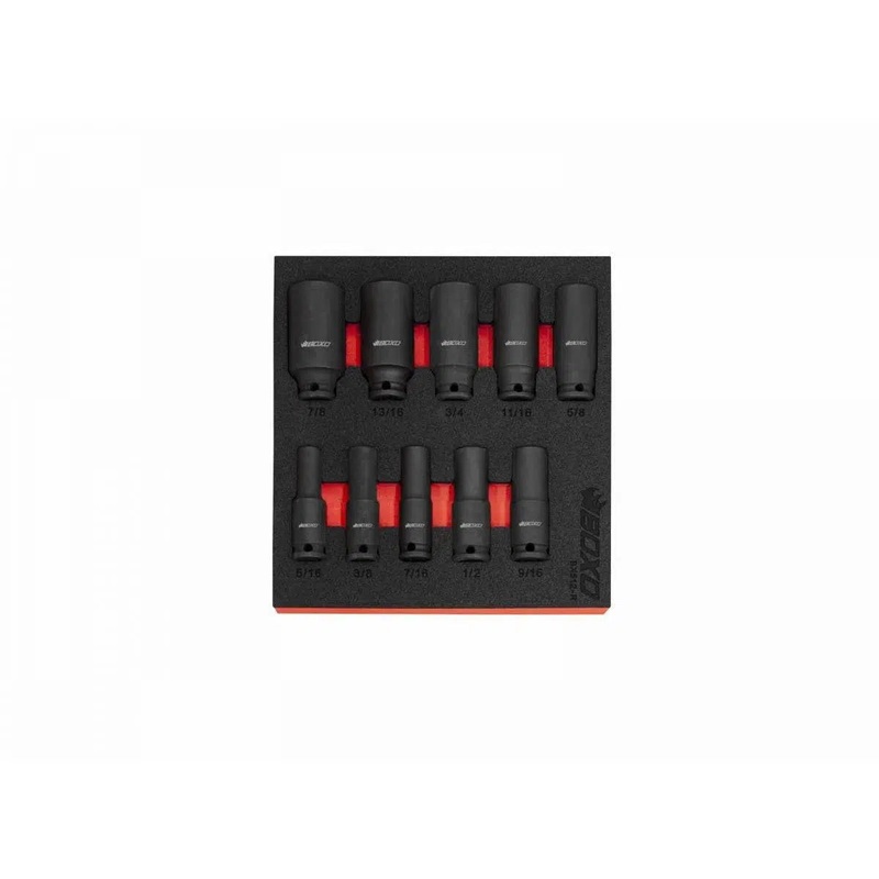 10-Piece 3/8" Dr 6-Point SAE Deep Impact Socket Set | 1/6th EVA Foam