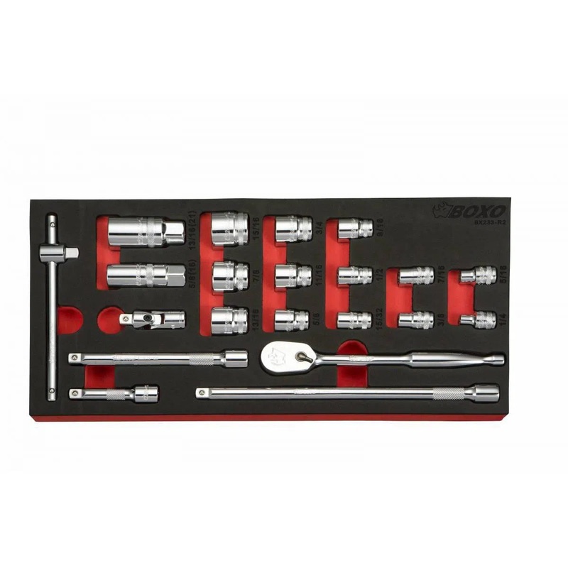 21-Piece 3/8" Drive SAE 6-Point Socket Set | 1/3rd EVA Foam