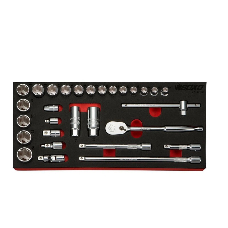 29-Piece 3/8" Drive Metric 6 Point Socket Set | 1/3rd EVA Foam