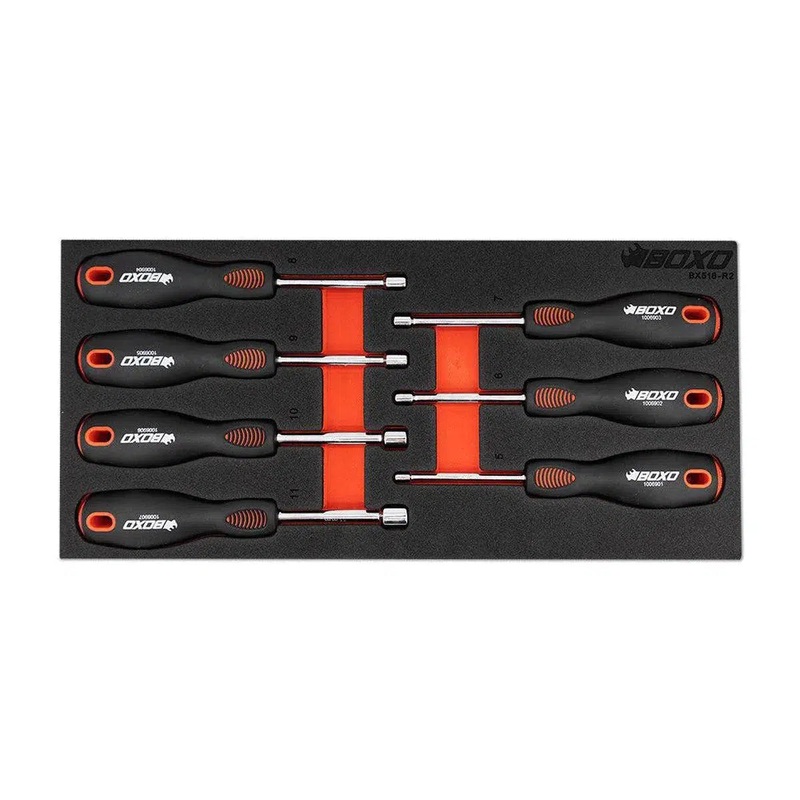 7-Piece Metric Nut Driver Set with Hollow Shaft | 1/3rd EVA Foam