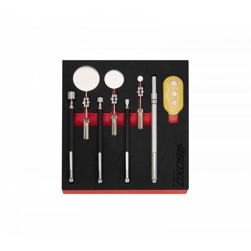 7-Piece Pickup & Mirror Tool Set with Telescoping LED Light Handle | 1/6th EVA Foam