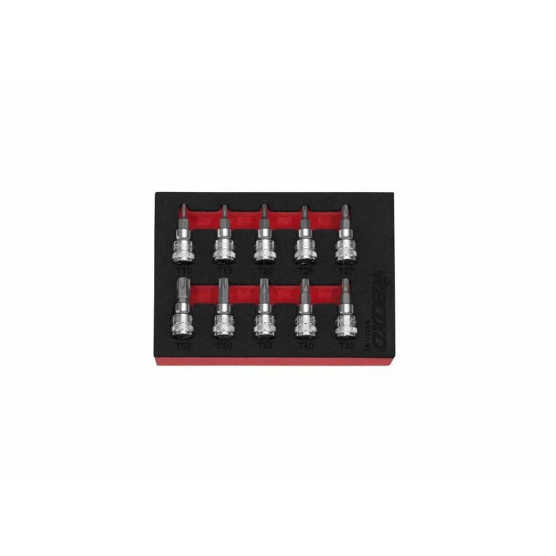 10-Piece 3/8" Drive Standard Length Torx Bit Socket Set | 1/9th EVA Foam