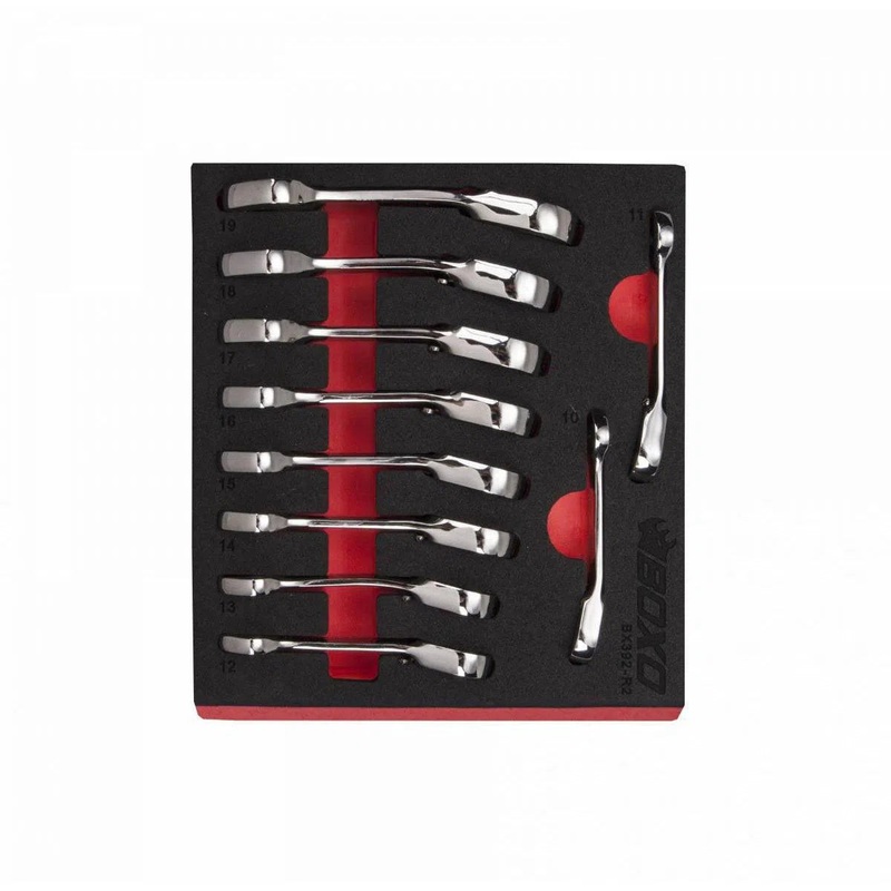 10-Piece Metric Stubby Reversible Ratcheting Wrench Set | 1/6th EVA Foam
