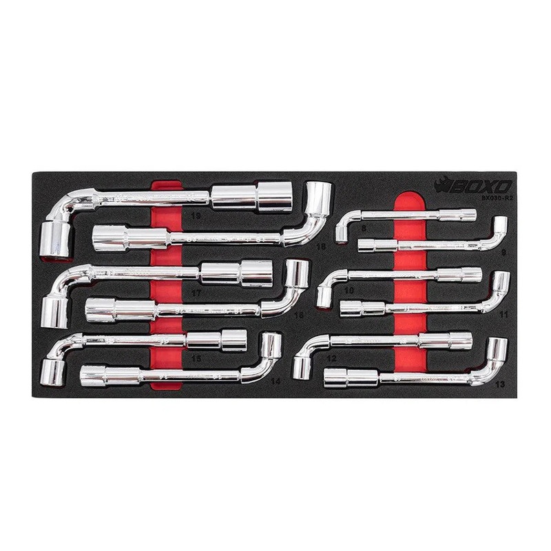 12-Piece Metric 6-Point Angled Socket Wrench Set, L-Shaped | 1/3rd EVA Foam