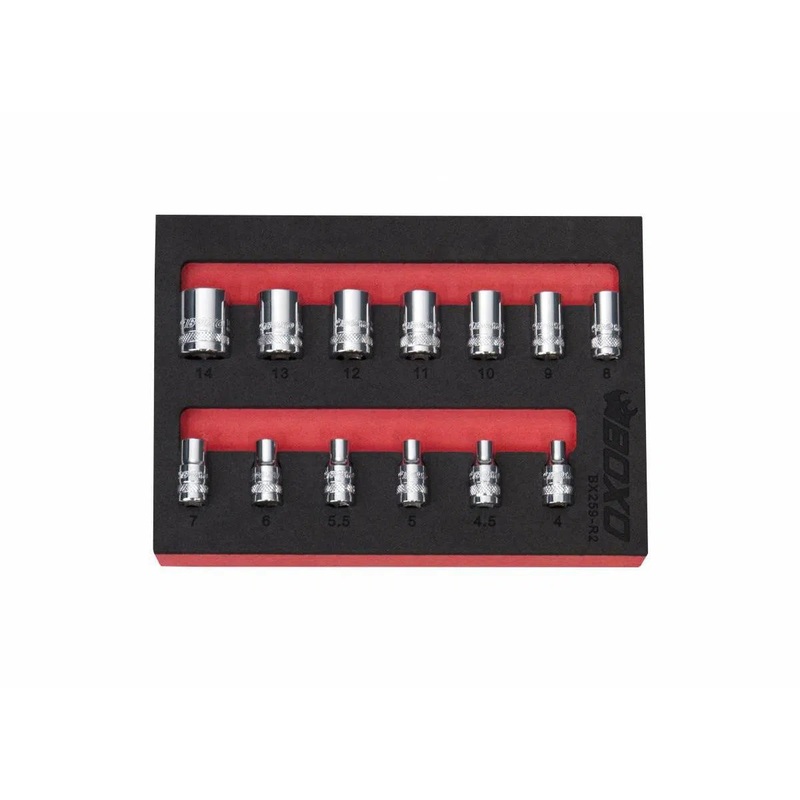 13 Pc 1/4" Drive Metric Standard Length 6 Pt Chrome Socket Set | 1/9th EVA Foam