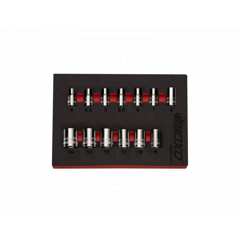 13 Pc 1/4" Drive Metric Standard Length Multifix Spline Chrome Socket Set