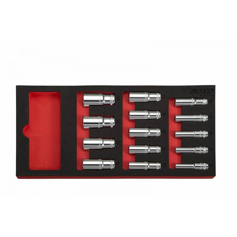 14-Piece 3/8" Drive Metric Deep 12-Point Socket Set | 1/3rd EVA Foam