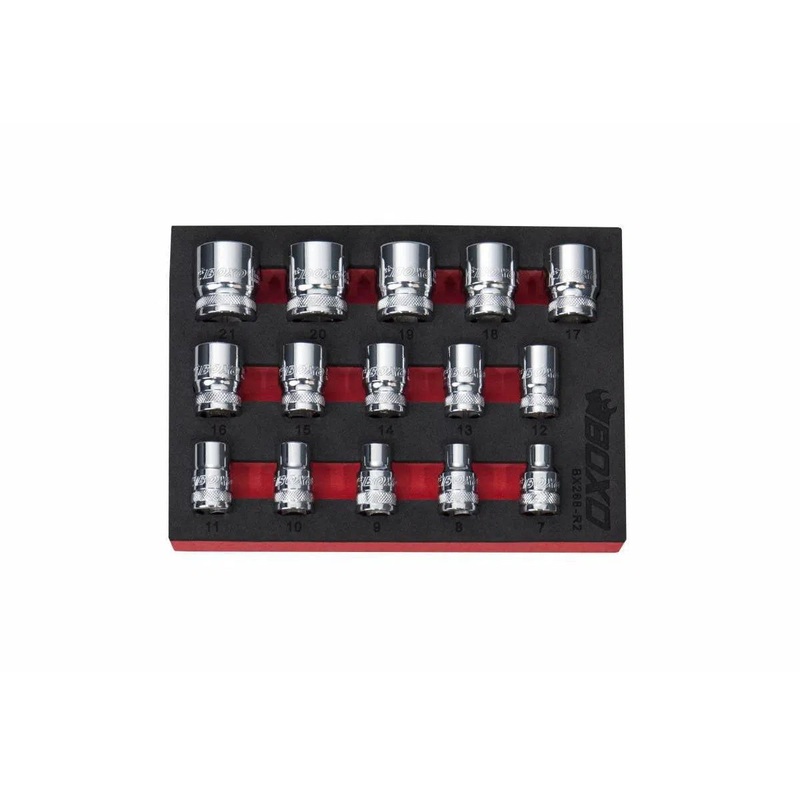15-Piece 3/8" Drive Metric Standard Length 6-Point Chrome Socket Set | 1/9th EVA Foam