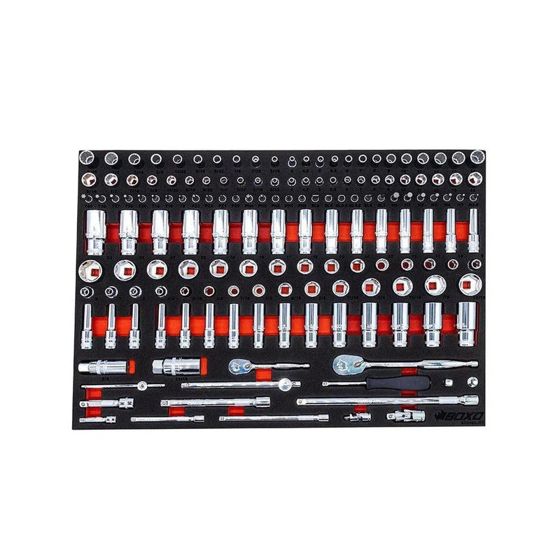 155-Piece 1/4" & 3/8" Metric & SAE Socket Set | 3/3rd EVA Foam