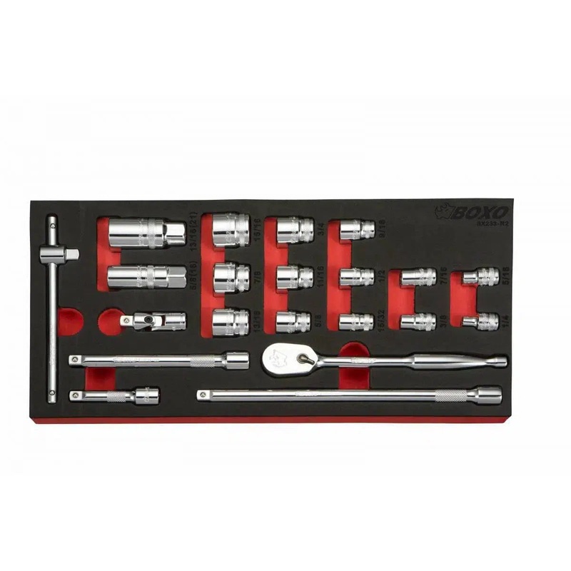 21-Piece 3/8" Drive SAE 12-Point Socket Set | 1/3rd EVA Foam