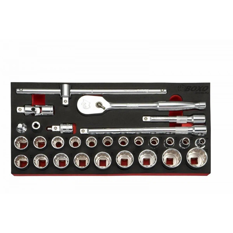 29-Piece 1/2" Drive Metric Socket Set | 1/3rd EVA Foam