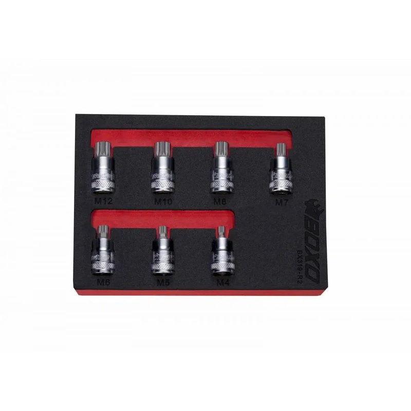 7-Piece 3/8" Drive Super Stubby Spline Bit Socket Set | 1/9th EVA Foam