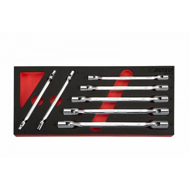 7-Piece Metric Double End Flexible Socket Wrench Set | 1/3rd EVA Foam