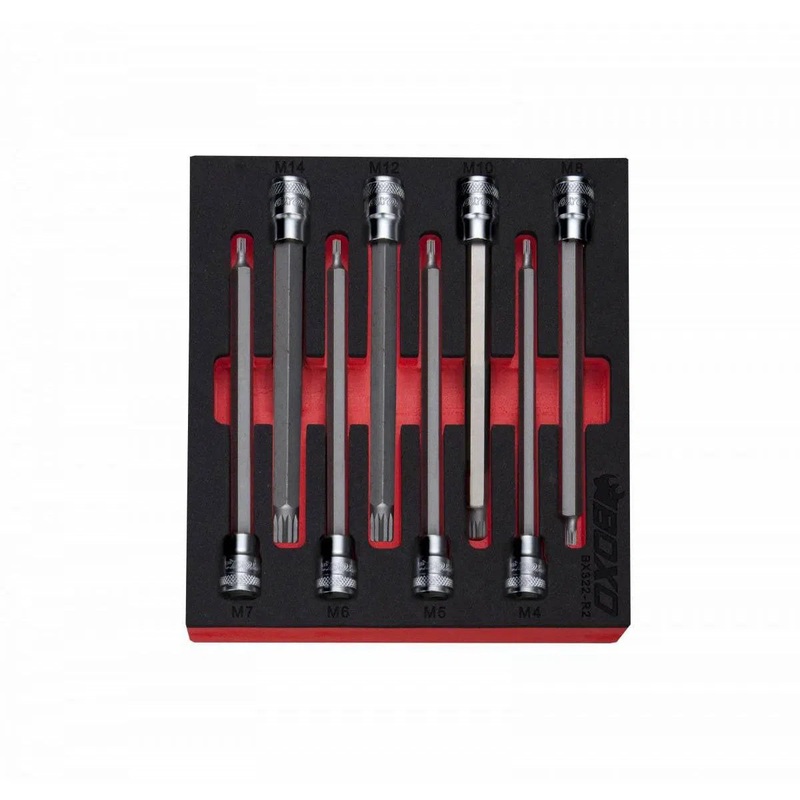 8-Piece 3/8" Drive Long Spline Bit Socket Set | 1/6th EVA Foam