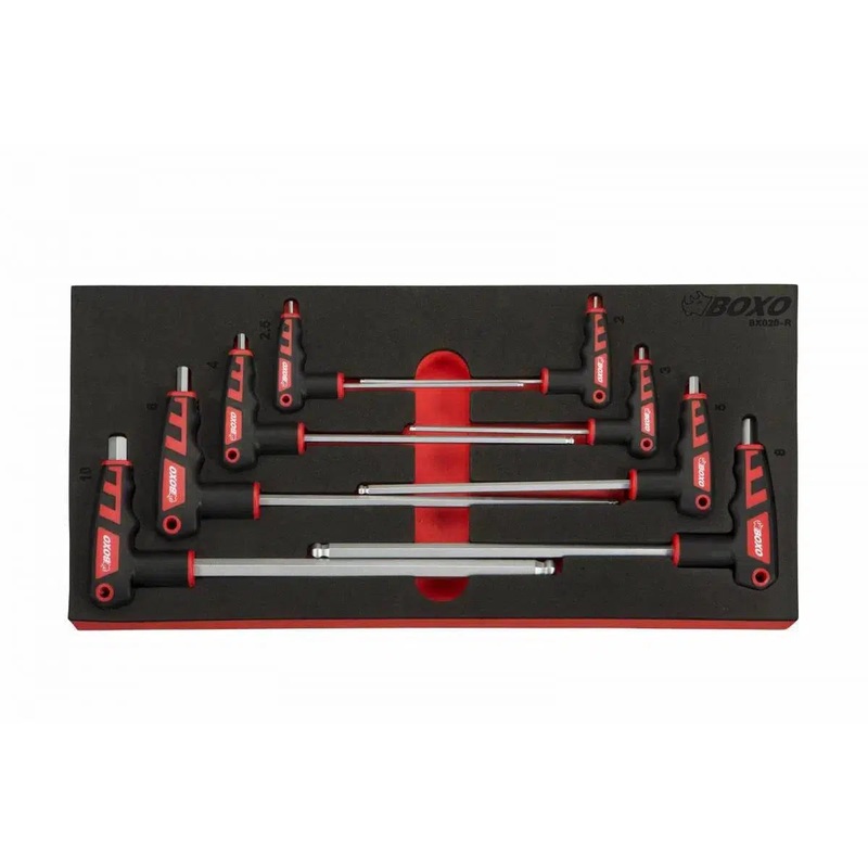 8-Piece Metric 2 Way T-Handle Ball Hex Key Set | 1/3rd EVA Foam