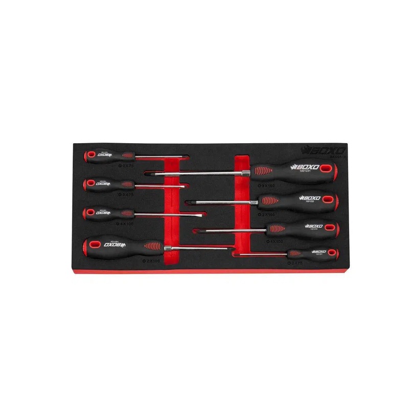 8-Piece Slotted, Phillips & Pozi Drive Screwdriver Set | 1/3rd EVA Foam