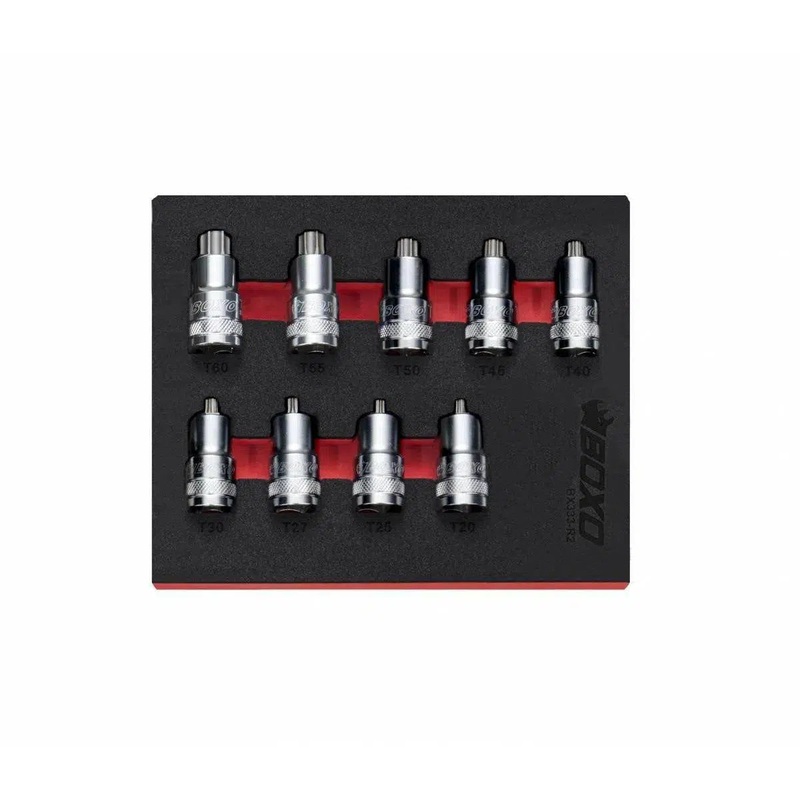 9-Piece 1/2" Drive Super Stubby Torx Bit Socket Set | 1/9th EVA Foam