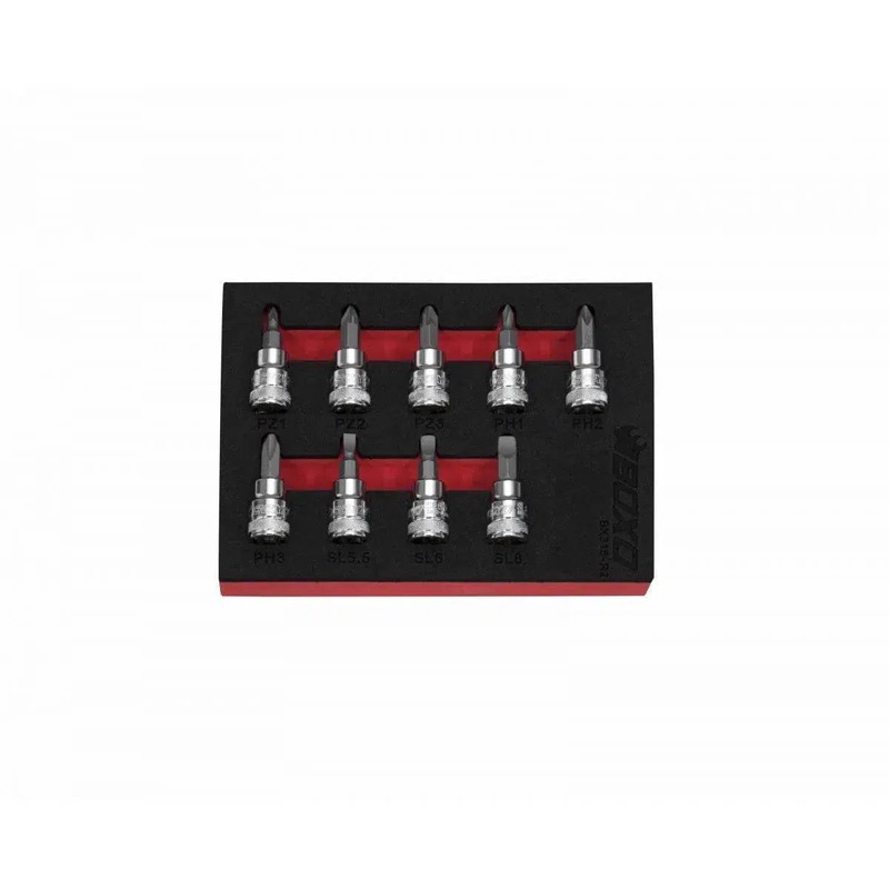 9-Piece 3/8" Drive Screwdriver Bit Socket Set | 1/9th EVA Foam