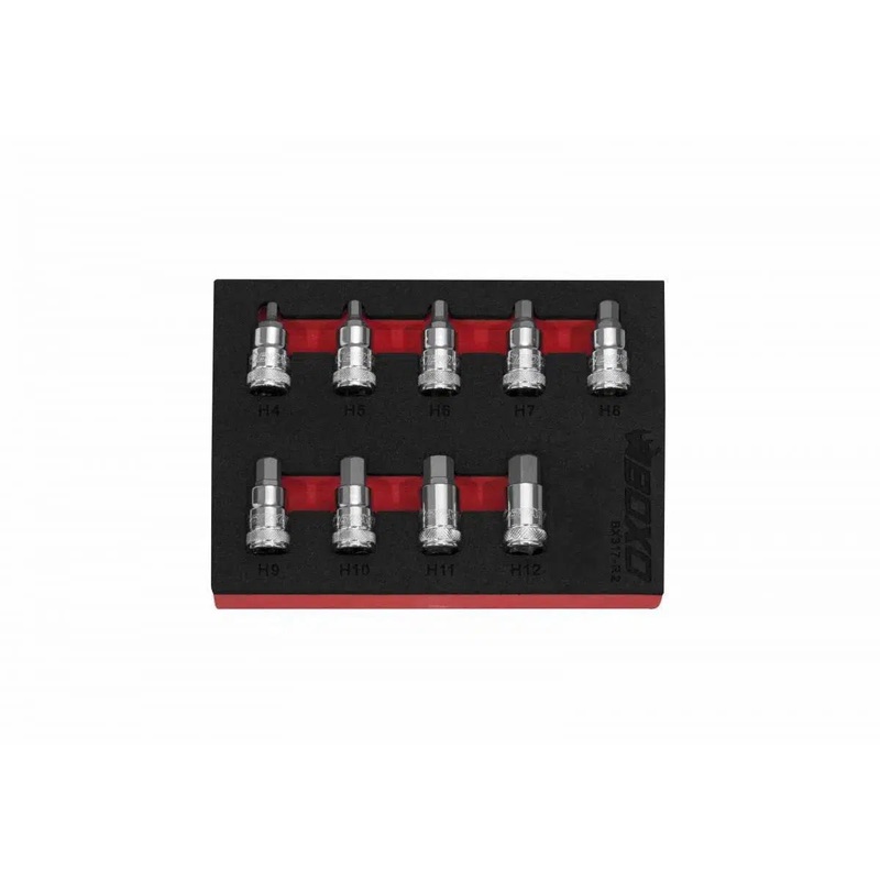 9-Piece 3/8" Drive Super Stubby Hex Bit Socket Set | 1/9th EVA Foam