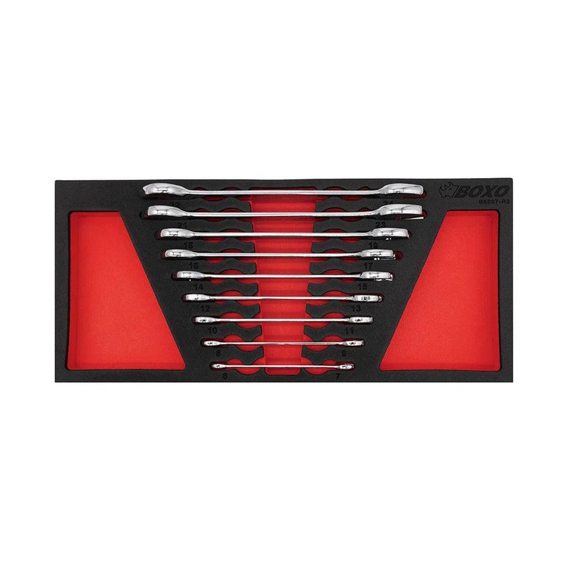 9-Piece Metric Double Open End Wrench Set | 1/3rd EVA Foam