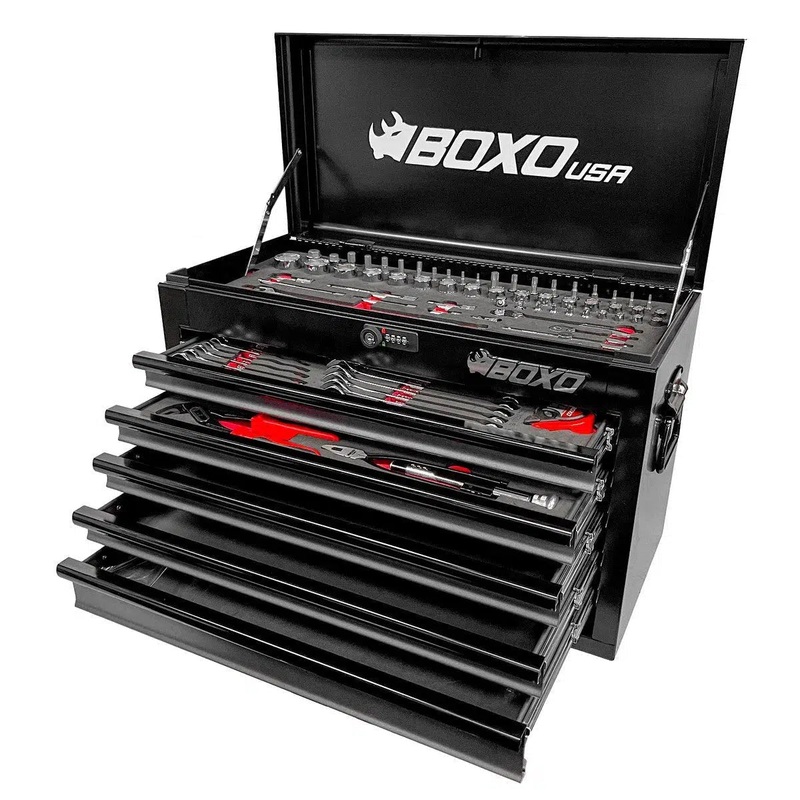 MotoBox | 103-Piece Metric Motorcycle Tool Set with 5-Drawer Hand Carry Tool Box