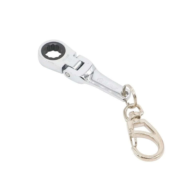 10mm Flex Head Ring Stop Reversible Ratcheting Wrench Keychain