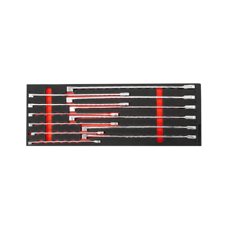 12-Piece Metric Extra Long Ratcheting Box Spanner Set