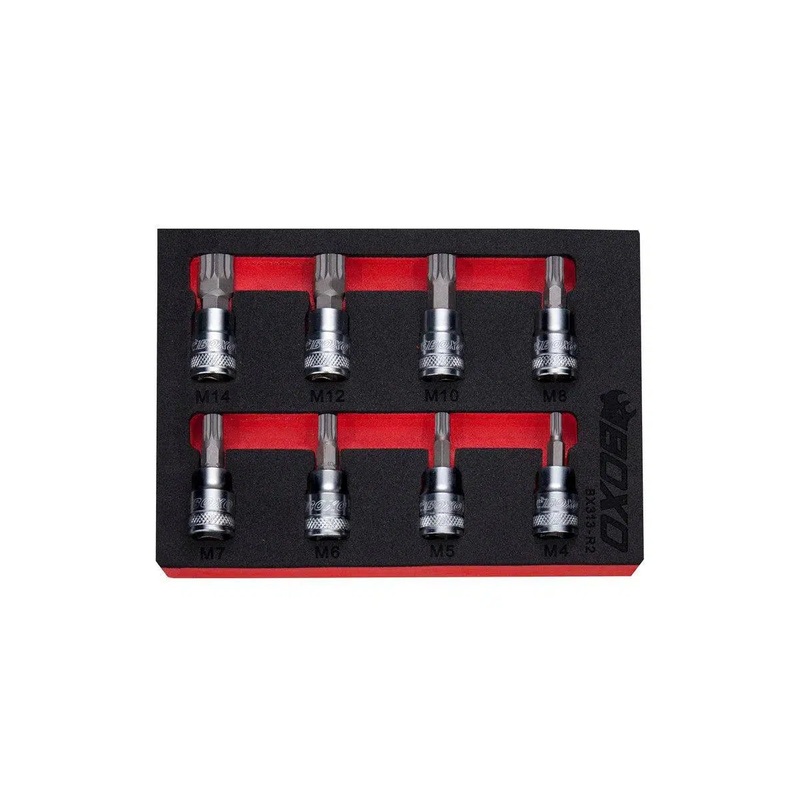 8-Piece 3/8" Drive Spline Bit Socket Set | 1/9th EVA Foam
