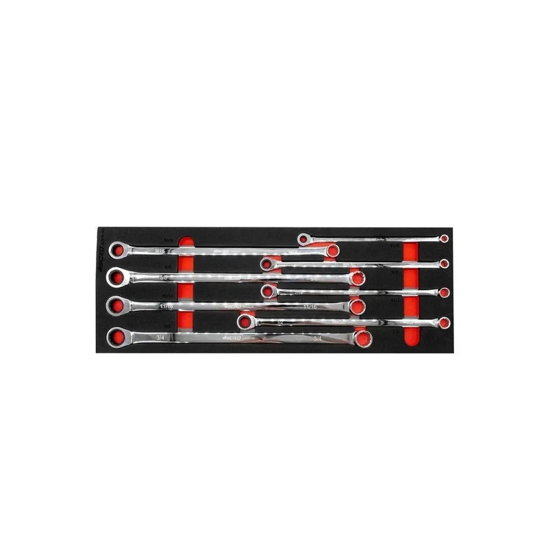 8-Piece SAE Extra Long Ratcheting Box Spanner Set