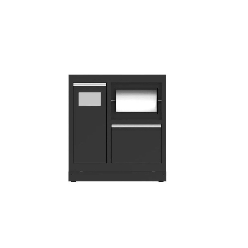 OSM Series | 34" Paper Towel & Trash Cabinet with Aluminum Handles | Dark Grey