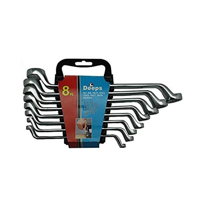 DEEPS 13/8M RING SPANNER SET 8PCS PACKED IN PLASTIC RACK