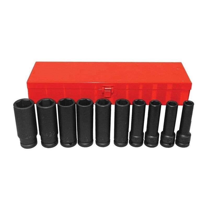 FORCE 10PC 1/2INCH SQ.DR DEEP IMPACT SOCKET SET