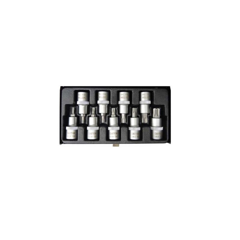 Dayton 9pcs torx allen socket set 1/2inch square drive t-20 to t-70 sk-4009t