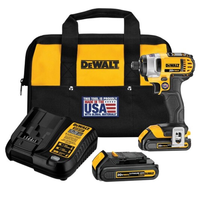 DEWALT 20V MAX* 1/4" Impact Driver Kit (1.5Ah)