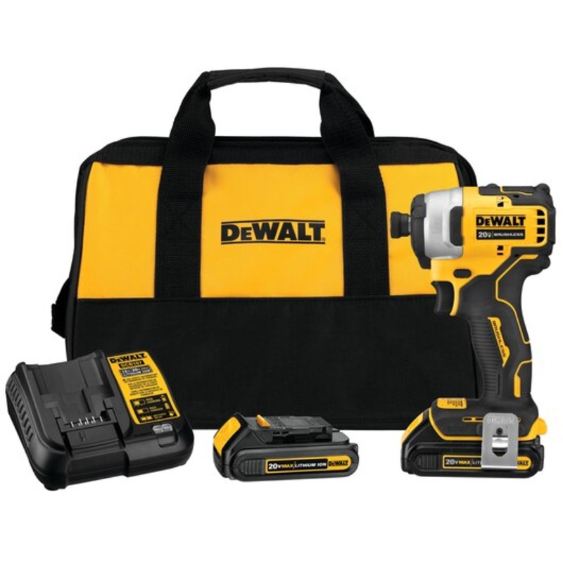 DEWALT ATOMIC 20V MAX* Brushless Cordless Compact 1/4" Impact Driver Kit - 2 Batteries