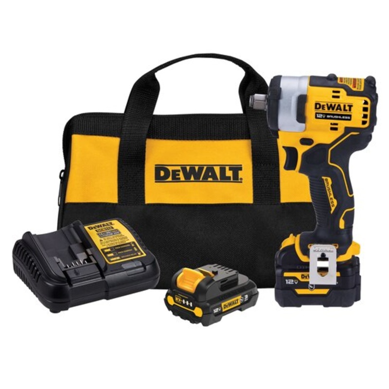 DEWALT XTREME 12V MAX* Brushless 1/2" Cordless Impact Wrench Kit