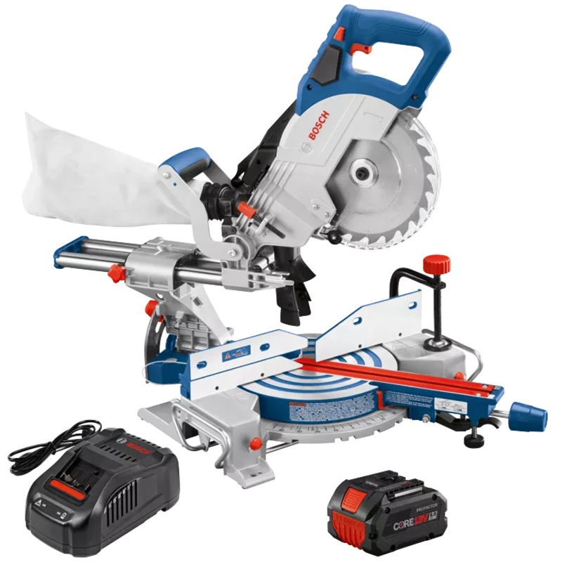 BOSCH 18V 8-1/2" Single-Bevel Slide Miter Saw Kit
