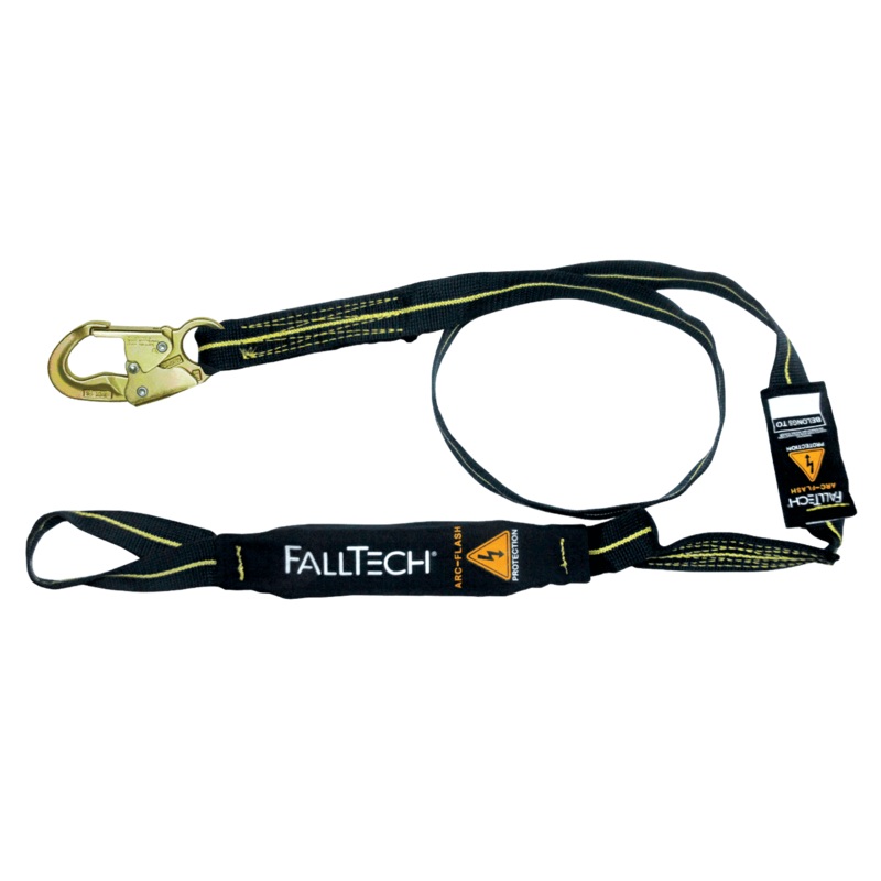 FALLTECH 6' Arc Flash Energy Absorbing Lanyard, Single-Leg w/ Choke-Loop w/ Steel Snap Hook