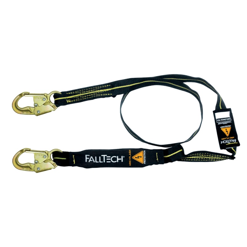 FALLTECH 6' Arc Flash Energy Absorbing Lanyard, Single-Leg w/ Steel Snap Hooks