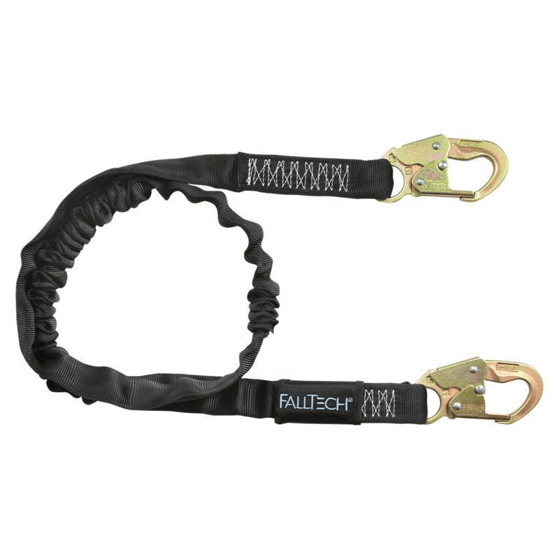 FALLTECH 6' HEAVYWEIGHT Energy Absorbing Lanyard, Single-Leg w/ Steel Snap Hooks