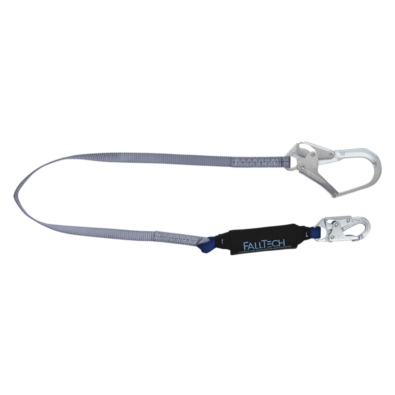 FALLTECH 6' VIEWPACK Energy Absorbing Lanyard, Single-Leg w/ Steel Connectors