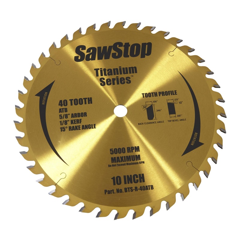 SAWSTOP Titanium Series 10" 40-Tooth Blade