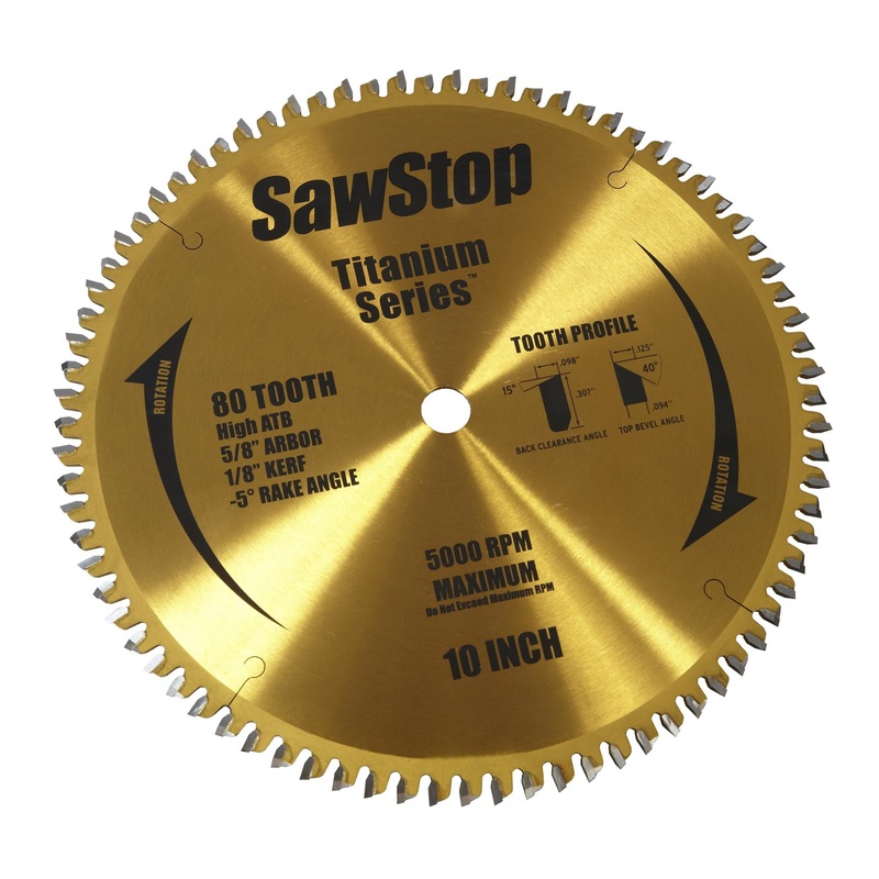 SAWSTOP Titanium Series 10" 80-Tooth Blade