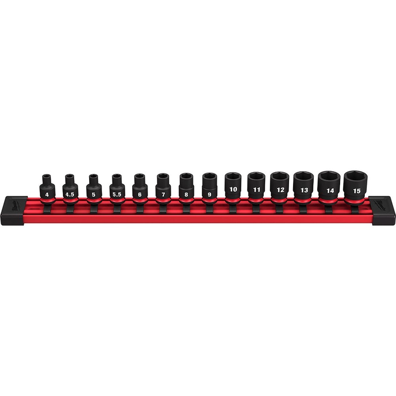 MILWAUKEE 14PC SHOCKWAVE Impact Duty Metric Standard 6 Point Socket Set