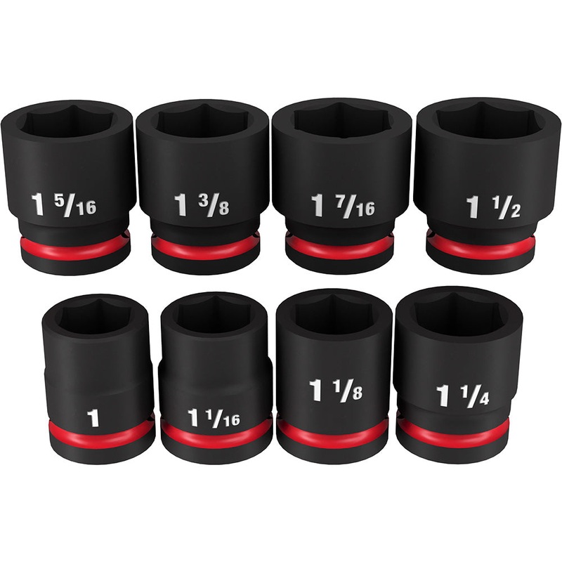 MILWAUKEE 8PC SHOCKWAVE Impact Duty 3/4" Drive SAE Standard 6 Point Socket Set