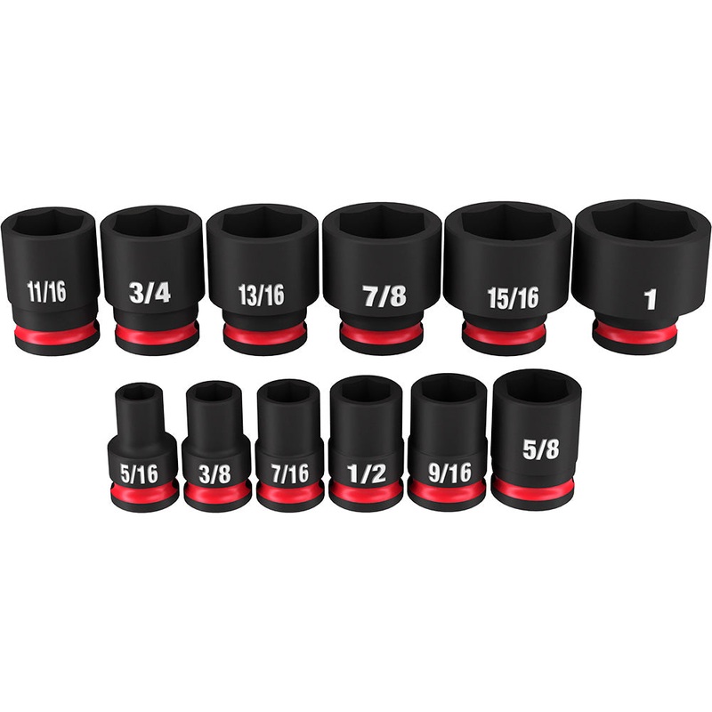 MILWAUKEE B2783 Impact Duty 3/8" Drive SAE Standard 6 Point Socket Set